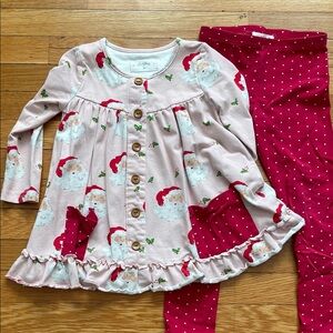 SweetHoney Santa Print Set - Pink and Red